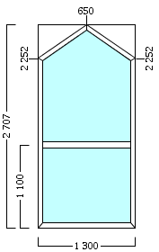 окно опс 81 {x} в2 1300х2707 {4м1-10-4м1-10-4м1 32мм}