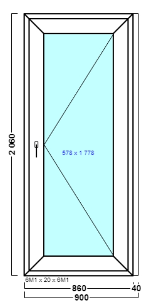 дверь дпв 25 {<} в1 с 2060х900 правая {6м1-20-6м1 32мм}