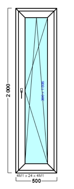 окно оп 104 {vl} в1 500х2000 {4м1-24-4м1 32мм}