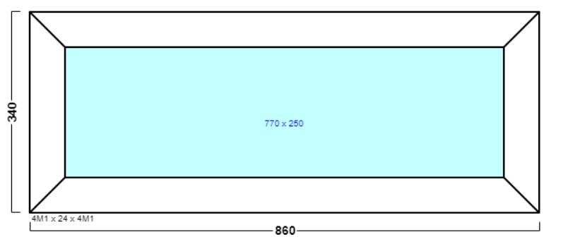 окно над дверью  оп 002 {x} в1 860х340 {4м1-24-4м1 32мм}