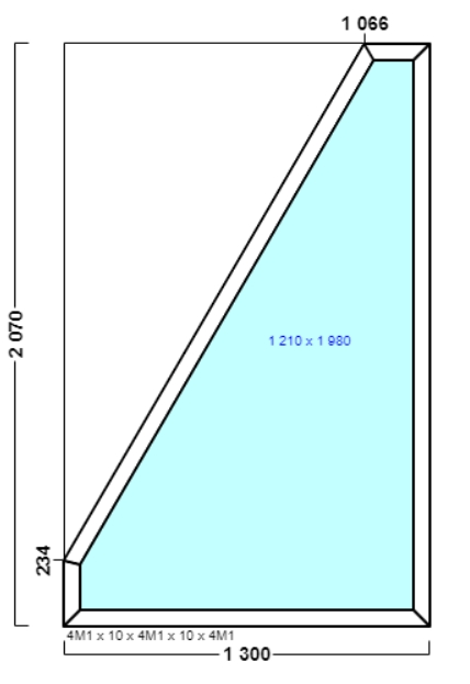 окно опс 77 {x} в2 1300х2070 левое {4м1-10-4м1-10-4м1 32мм}