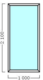 окно оп 102 {x} в2 1000х2100 {4м1-10-4м1-10-4м1 32мм}