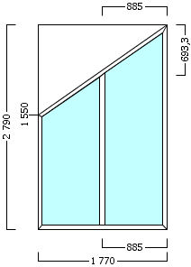 окно опс 43 {xx} в1 1770х2790 левое {4м1-24-4м1 32мм}