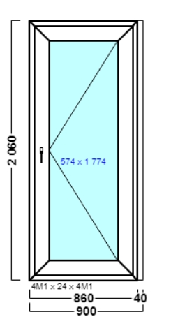 дверь дпв 025 {<} в1 с 2060х900 правая {4м1-24-4м1 32мм}