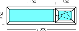 окно оп 64 {xv|} в2 2000х500 {4м1-10-4м1-10-4м1 32мм}