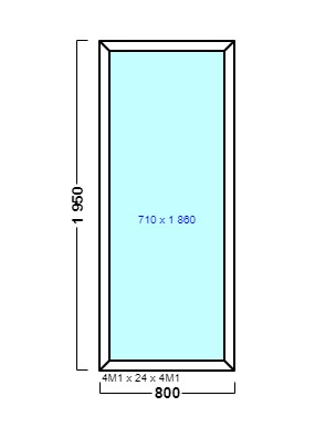 окно оп 126 {x} в1 800х1950 {4м1-24-4м1 32мм}