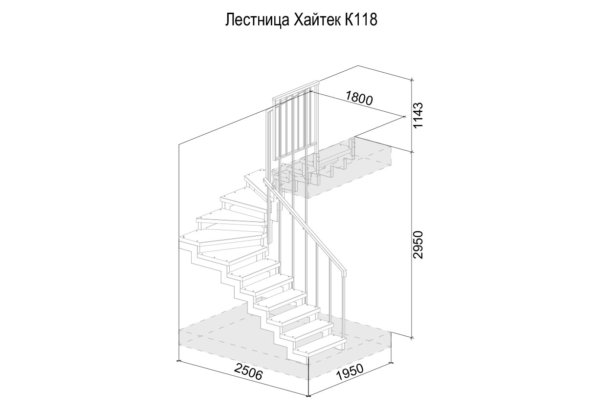 лестница Хайтек К118 по часовой стрелке