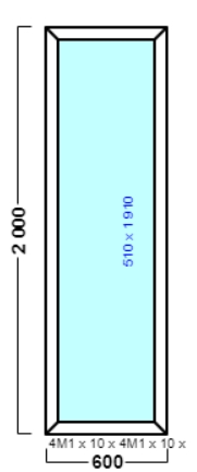 окно сбоку двери оп 031 {x} 600x2000 {4м1-10-4м1-10-4м1 32мм}