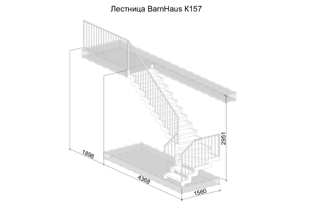 лестница Барнхаус К157 против часовой стрелке