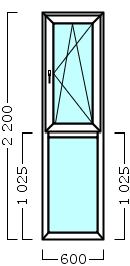 окно оп 117 {v|x} в1 600х2200 {4м1-24-4м1 32мм}