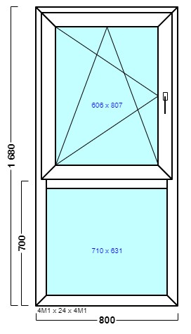 окно оп 178 {|vx} в1 800х1680 {4м1-24-4м1 32мм}