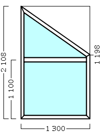 окно опс 80 {x} в1 1300х2108 правое {4м1-24-4м1 32мм}