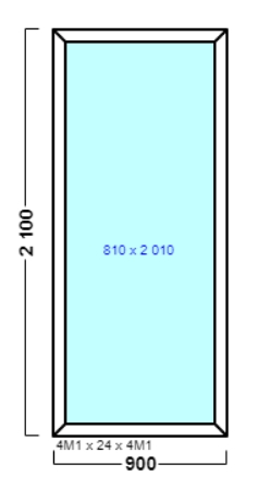 окно сбоку двери оп 044 {x} в1 900х2100 {4м1-24-4м1 32мм}