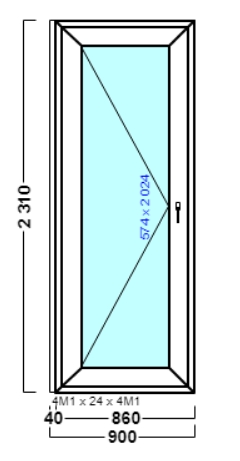 дверь дпв 07 {>} в1 с 2310х900 левая {4м1-24-4м1 32мм}