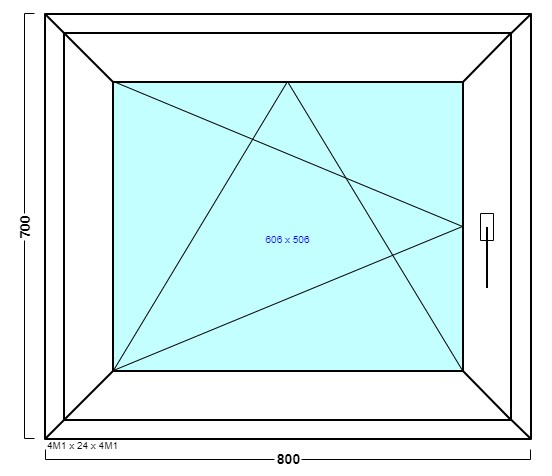 окно оп 80 {|v} в1 800х700 {4м1-24-4м1 32мм}