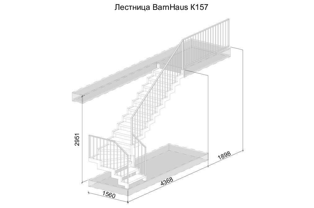 лестница Барнхаус К157 по часовой стрелке