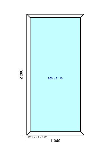 окно оп 200 {x} в1 1040х2200 {4м1-24-4м1 32мм}