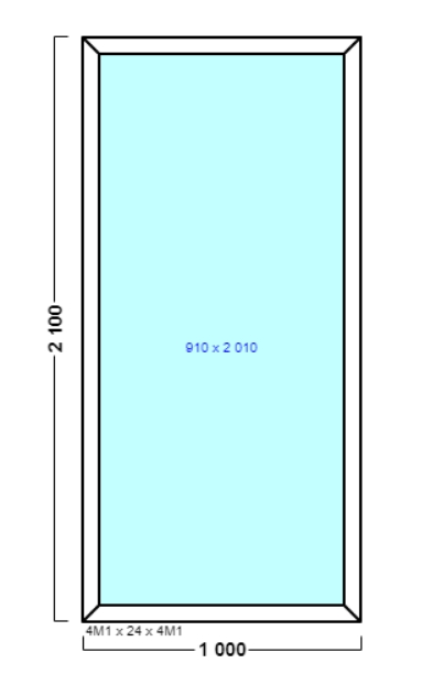 окно оп 102 {x} в1 1000х2100 {4м1-24-4м1 32мм}