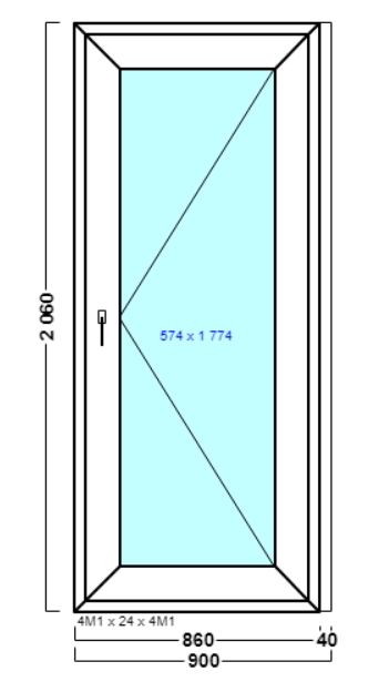 дверь дпв 25 {<} в1 с 2060х900 правая {4м1-24-4м1 32мм}