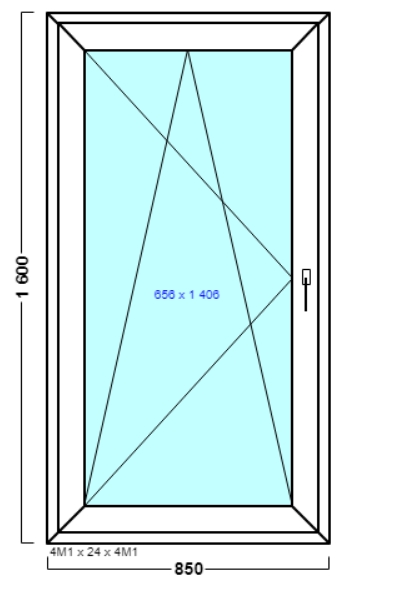 окно оп 352 {lv} в1 850х1600 {4м1-24-4м1 32мм}