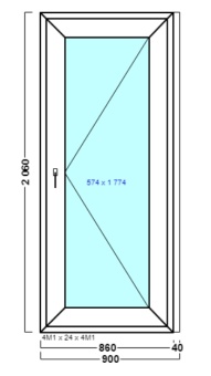 дверь дпв 25 {<} в1 с 2060х900 правая {4м1-24-4м1 32мм}