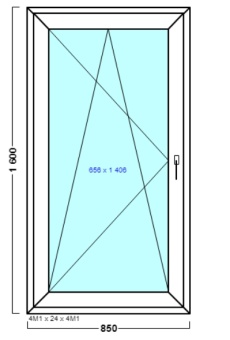 окно оп 352 {lv} в1 850х1600 {4м1-24-4м1 32мм}