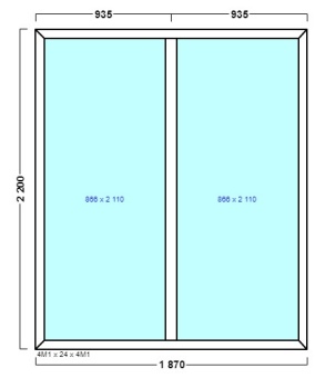 окно оп 89 {xx} в1 1870х2200 {4м1-24-4м1 32мм}